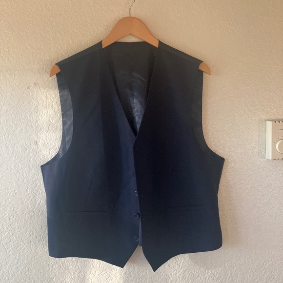 Doppelganger Roma Conceived in Italy Polyester Viscose Navy Vest men's XXL - Picture 1 of 17